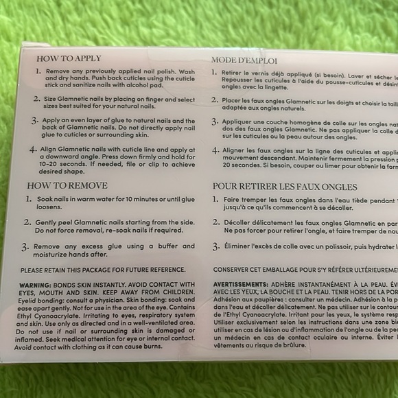 Glamnetic Press-on Nails Starlight Gold Shimmer French Tip Short Round Reusable - Picture 3 of 4